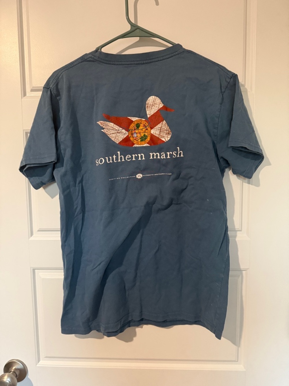 Southern Marsh Men’s Indigo Pocket Tee with Logo Patch